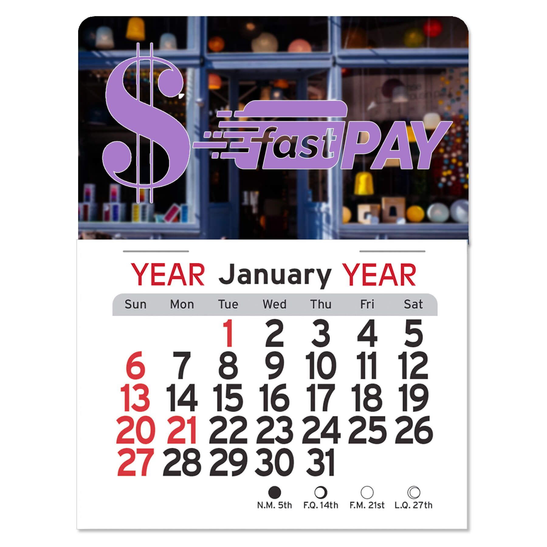 Adhesive Peel-N-Stick® Calendar - Dollar Sign                        